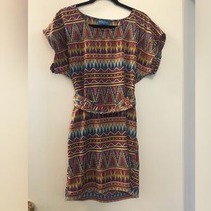 Aztec dress with belt